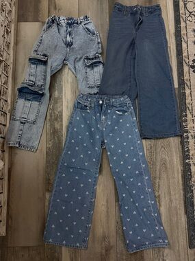 Three-Pair Girls' Denim Set - Mixed Blue Styles